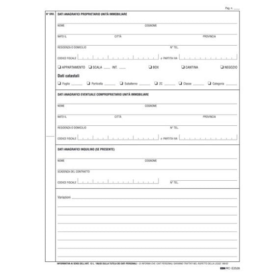 Registro anagrafica condominiale - 297 x 210mm - 48 fogli - Edipro