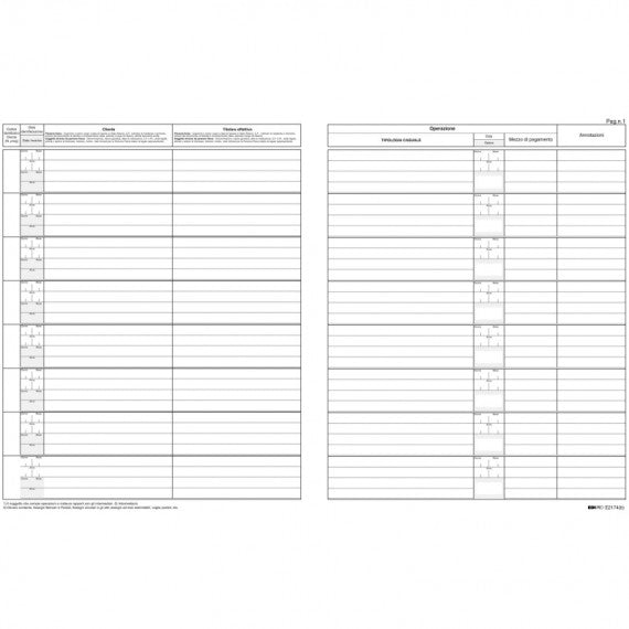 Registro antiriciclaggio per professionisti - 31 x 24cm - 46 fogli - Edipro