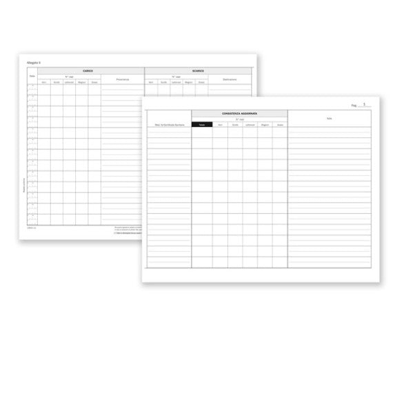Registro carico/scarico suini - 23 pagine numerate - 31 x 24,5 cm - DU138311000 - Data ufficio
