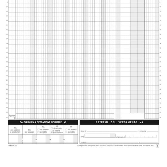 Registro corrispettivi mensili - 24/2 autoricalcante - DU168524C00 - Data Ufficio