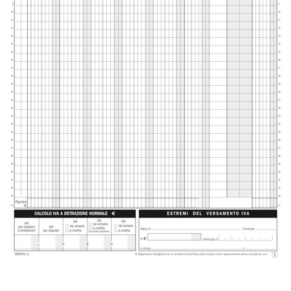 Registro corrispettivi mensili - 24/2 autoricalcante - DU168524C00 - Data Ufficio