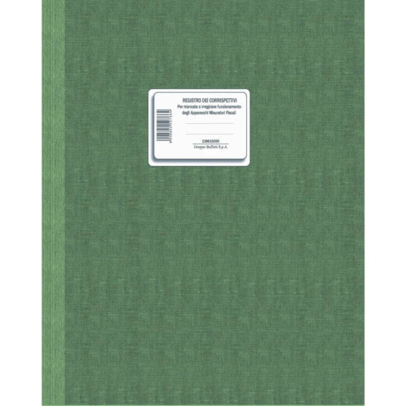 Registro corrispettivi registratori di cassa data ufficio - 48 fogli 31x24,5 cm DU138610000