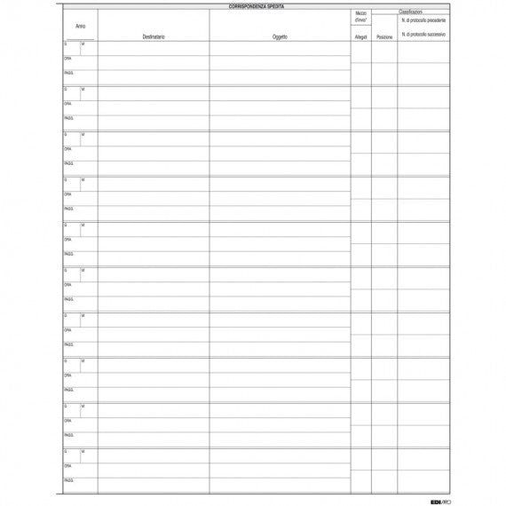 Registro corrispondenza arrivo/partenza - 31 x 24,5cm - 200 fogli - Edipro