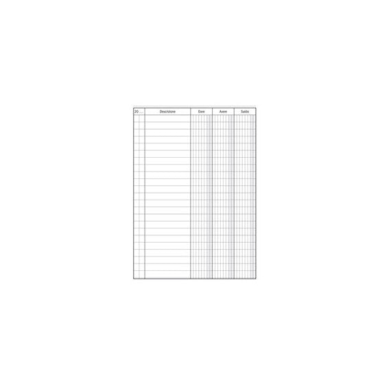 Registro Dare-Avere-Saldo - 96 pagine - 17 x 12 cm - DU133300000 - Data Ufficio