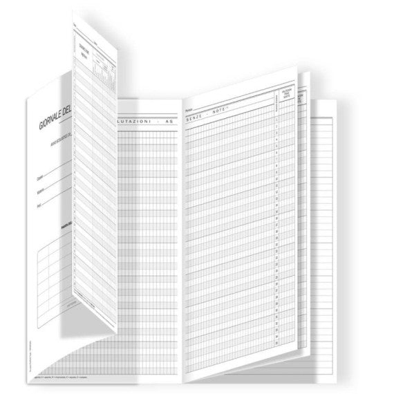 Registro del Professore 34x24 cm - 16 pagine data ufficio 1 classe DU3125PS000
