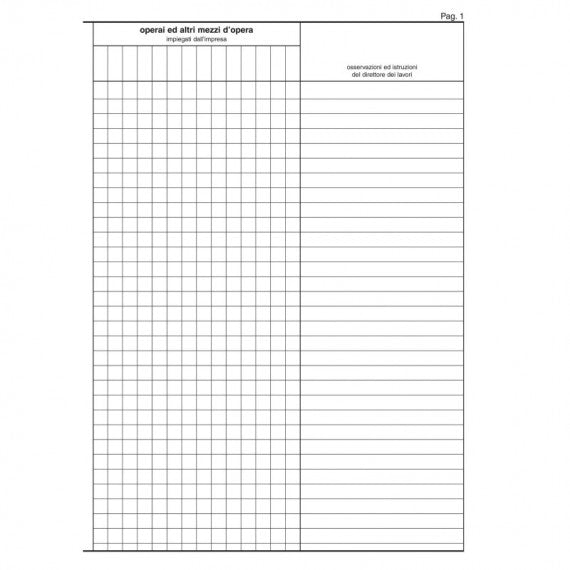 Registro giornale lavori - 31 x 21cm - 47pg - numerate - Edipro