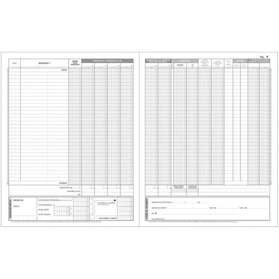 Registro IVA corrispettivi numerato 1/15 O.C.L. - 23,5x29,7 cm 8 fogli - 0507N