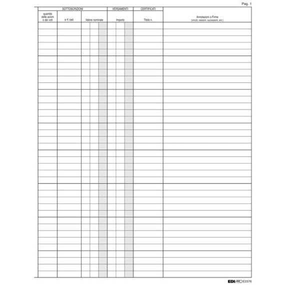 Registro libro soci SPA/SRL - 31 x 24,5 - 47pg - numerate - Edipro
