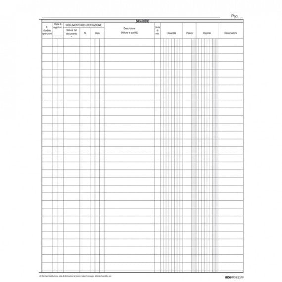 Registro merci in deposito - 31 x 24,5cm - 50 fogli - Edipro