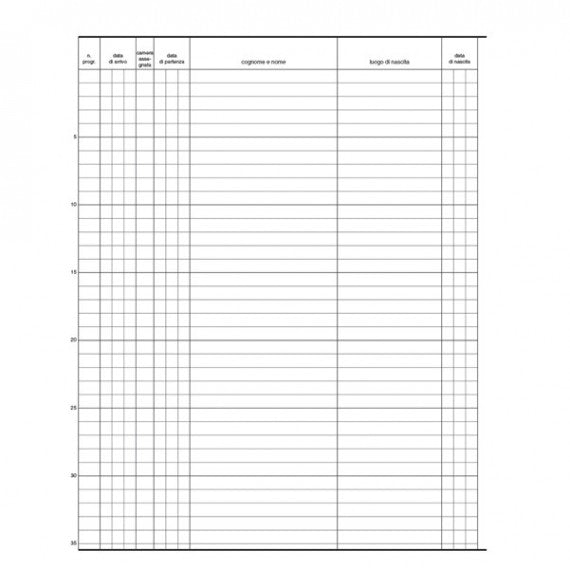 Registro persone alloggiate - 31 x 24,5cm - 46pg - Edipro