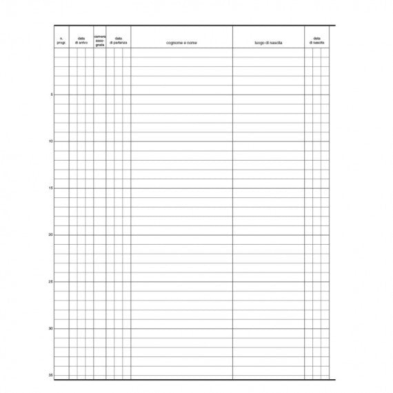 Registro persone alloggiate - 31 x 24,5cm - 46pg - Edipro
