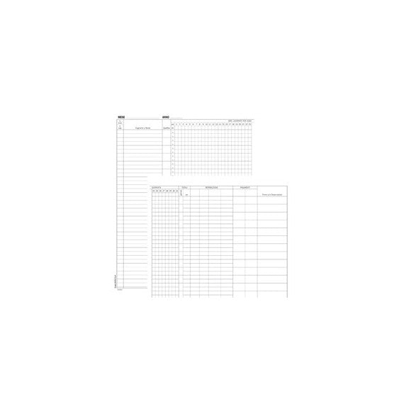 Registro presenze mensili - 48 pagine - 31 x 24,5 cm - DU131301200 - Data Ufficio
