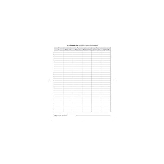 Registro pulizia e sanificazione in azienda - 40 pag - 31x24,5 cm - Edipro