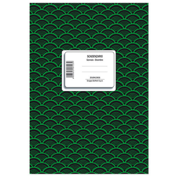 Registro scadenziario spiralato Gennaio/Dicembre - 10 pagine per mese - 24 x 17 cm - 2016N1363 - Data Ufficio