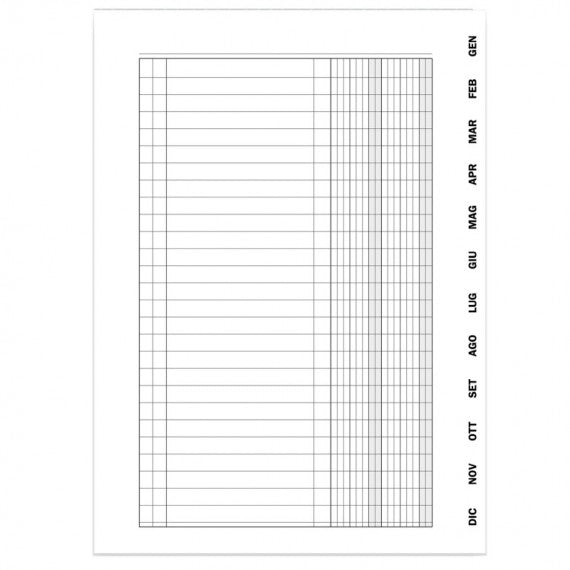Registro scadenziario spiralato Gennaio/Dicembre - 10 pagine per mese - 24 x 17 cm - 2016N1363 - Data Ufficio