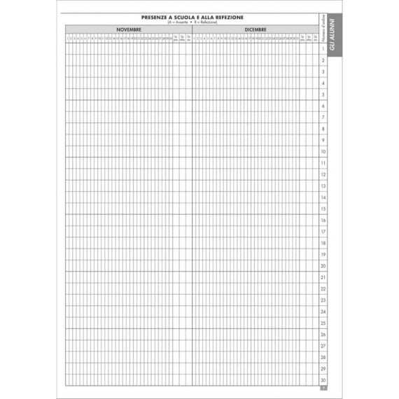 Registro scuola dell'infanzia 40 pagine per 30 alunni O.C.L. verde - 1201