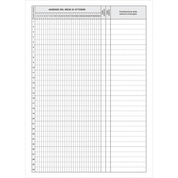 Registro scuola dell'infanzia copertina con disegni O.C.L. 24x33,5 cm 52 pagine x 30 alunni - 1202