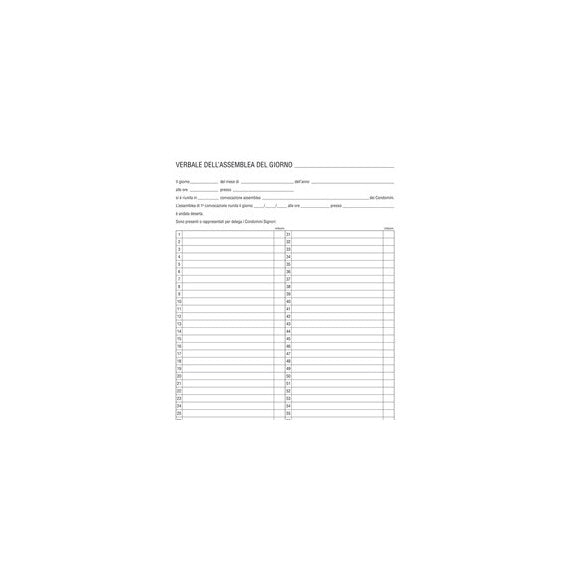 Registro verbali assemblea condominio - 31 x 24,5cm - 96 fogli - Edipro