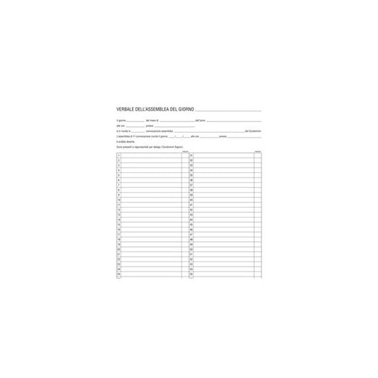 Registro verbali assemblea condominio - 31 x 24,5cm - 96 fogli - Edipro