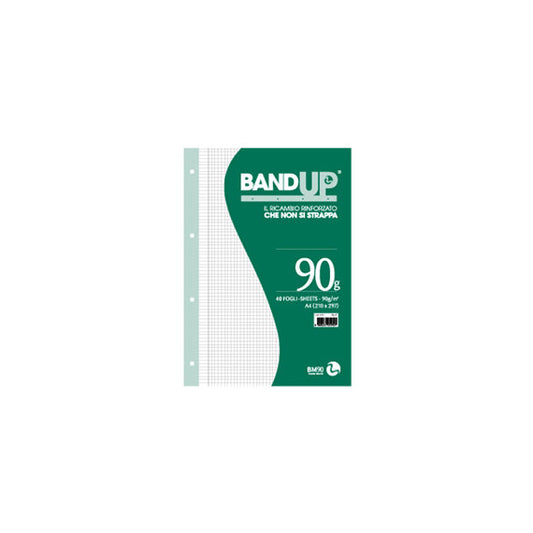 Ricambi BandUp forati rinforzati - A4 - 5mm c/margine - 40 fogli - 90gr - BM