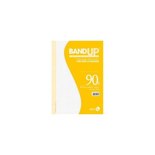 Ricambi BandUp forati rinforzati - A4 - quadretto 5mm - 40 fogli - 90gr - BM