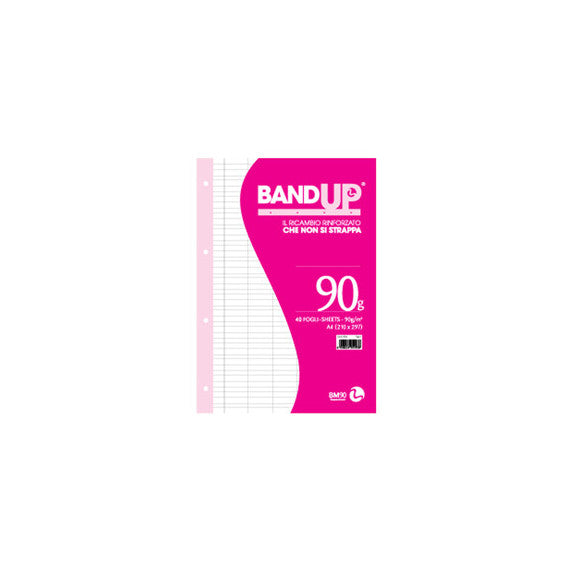 Ricambi BandUp forati rinforzati - A4 - rigo di 1a - 40 fogli - 90gr - BM