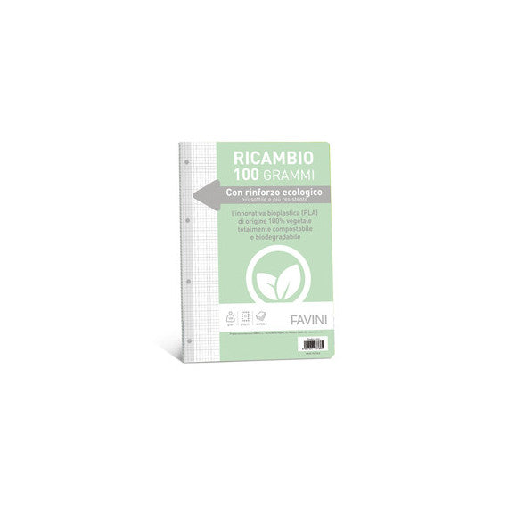 Ricambi c/rinforzo ecologico - A4 - 100 gr - 40 fg - 4 mm - Favini
