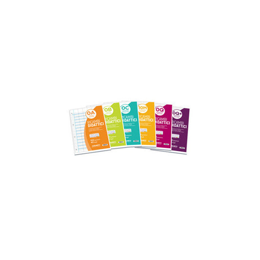 Ricambi didattici forati - A4 - 40 fogli carta 100 gr - 1 rigo c/margine - Blasetti