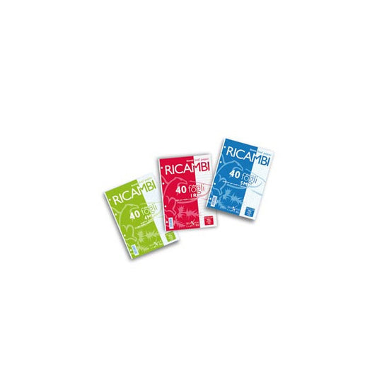 Ricambi forati Quaxima - A5 - 1 rigo - 80 gr - 40 fogli - Pigna