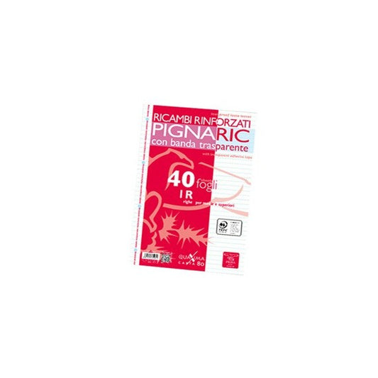 Ricambi forati rinforzati Pignaric - A4 - 1 rigo - 40 fogli - 80gr - Pigna