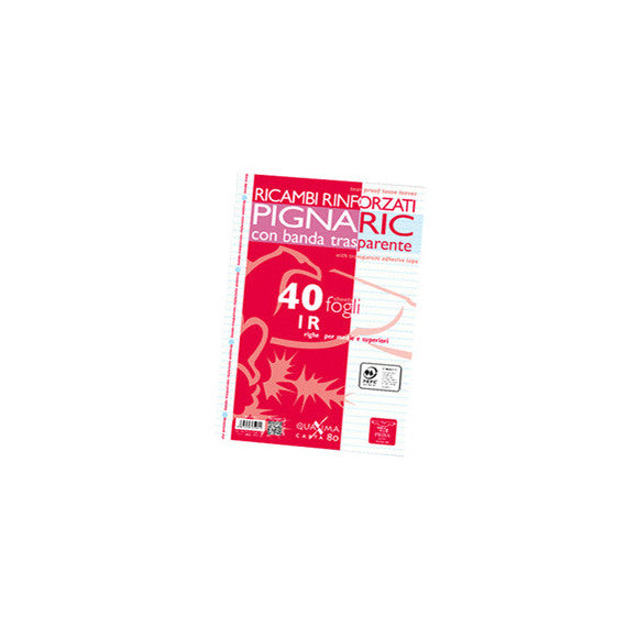 Ricambi forati rinforzati Pignaric - A4 - 1 rigo - 40 fogli - 80gr - Pigna