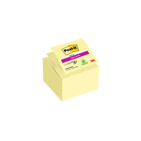 Ricarica foglietti Post it® Super Sticky - R440-SSCY - a righe - 101 x 101 mm - giallo Canary™ - 90 fogli - Post it®