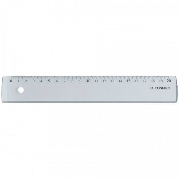 Righello Q-Connect trasparente 20 cm  KF00586