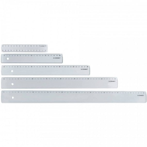 Righello Q-Connect trasparente 20 cm  KF00586