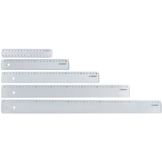 Righello Q-Connect trasparente 30 cm  KF00587