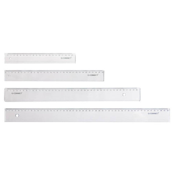 Righello Q-Connect trasparente 30 cm  KF00587