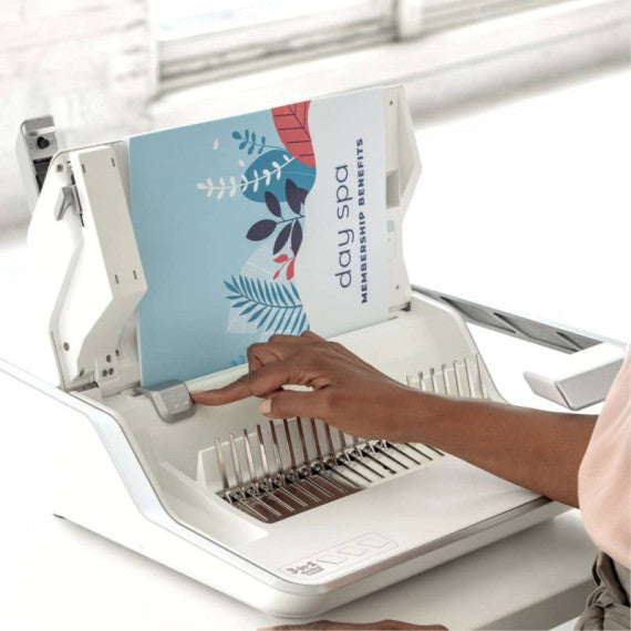 Rilegatrice 3 in 1 Fellowes Lyra a dorsi plastici, pinzatrice e perforatrice 2/4 fori bianco - 5603101