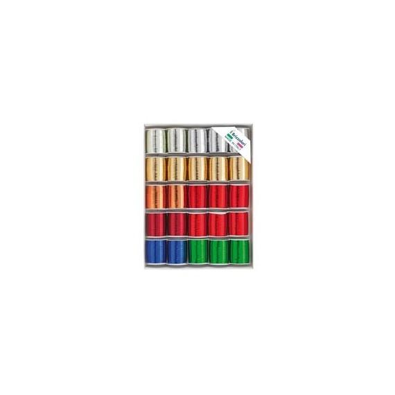 Rocche di nastro 6870 - colori assortiti metal - 10 mm x 10 mt - colori assortiti - Brizzolari - conf. 25 pezzi