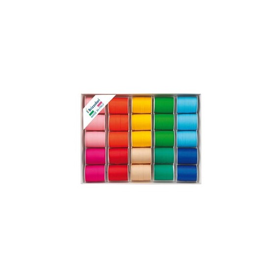 Rocche di nastro similpaper -10 mm x 10 mt - colori assortiti primaverai - Brizzolari - conf. 25 pezzi
