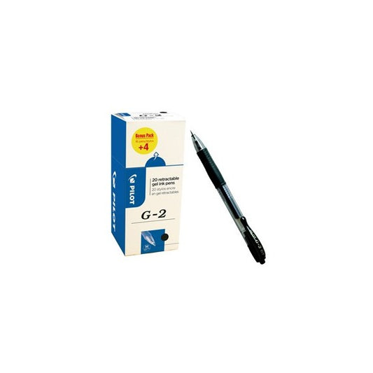 Roller gel a scatto G 2 - punta 0,7mm  - nero - Pilot - conf. 16 + 4 pezzi