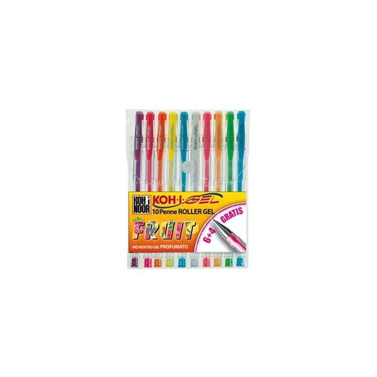 Roller gel colorati - colori fruit - Koh I Noor - astuccio 10 roller