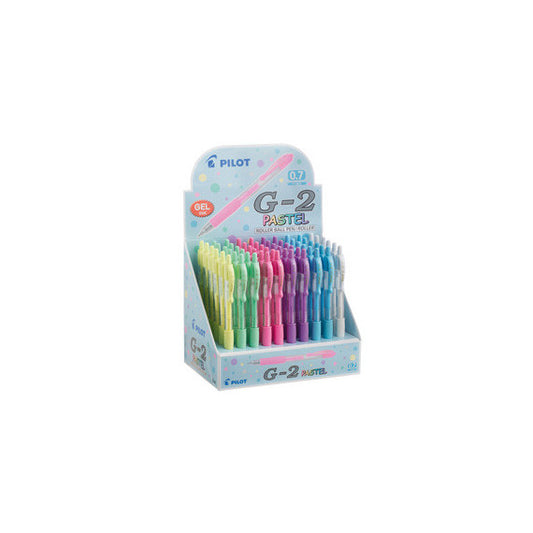 Roller gel scatto G-2 - 0,7 mm - colori assortiti pastel - Pilot - Display 60 pezzi