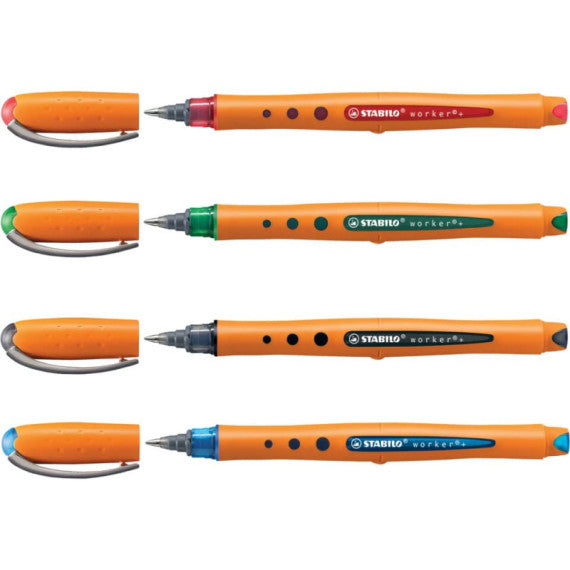 Roller Stabilo Worker 0,5 mm assortiti  confezione da 4 - 2018/4