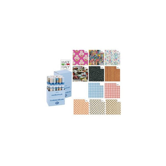 Rotoli Cartarivesto Rex 58 - lavabile - 50 x 500 cm - colori assortiti - Rex Sadoch - conf. 50 pezzi
