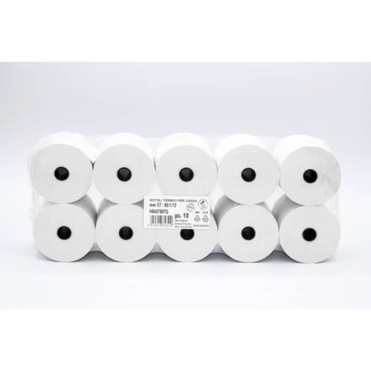 Rotoli registratore di cassa Rotolificio Pugliese Exclusive BPA FREE conf. 10 pz 57 mm x 80 m - NBA5780TQ