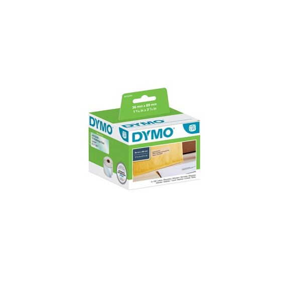 Rotolo 260 etichette LW 990130 - indirizzi estesi - plastica trasparente - 36 x 89 mm -Dymo