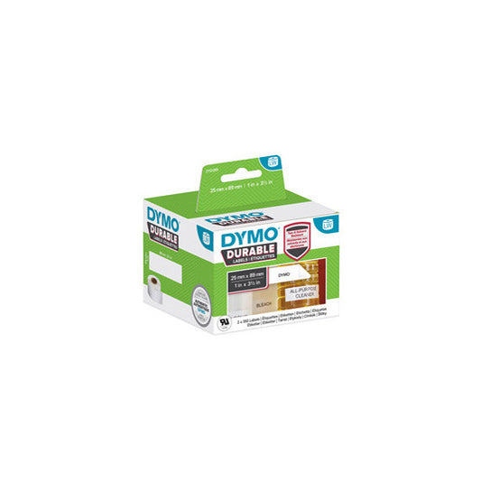 Rotolo 350 etichette LW Durable Industrial - 1933081 - 25 x 89 mm - carta - bianco - Dymo - conf. 2 rotoli