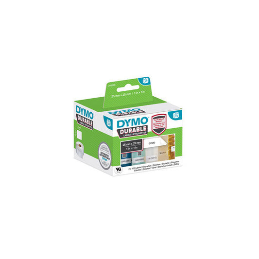 Rotolo 850 etichette LW Durable Industrial - 1933083 - 25 x 25 mm - carta - bianco - Dymo - conf. 2 rotoli