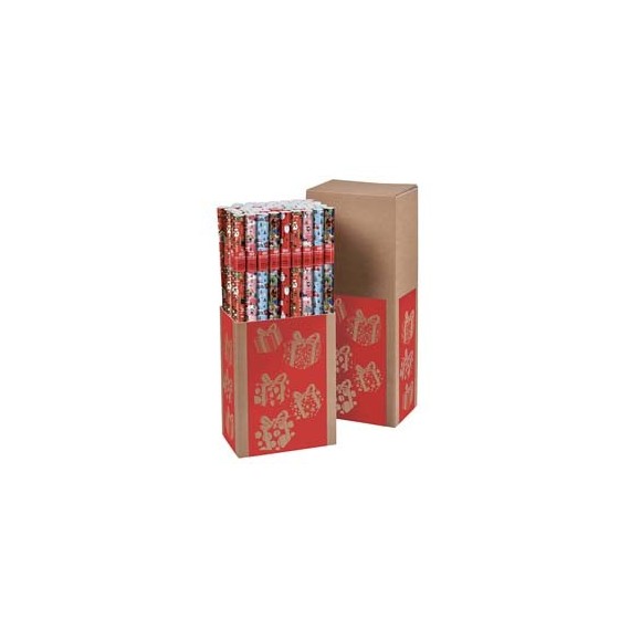 Rotolo carta regalo natale - 2 x 0,70 m - fantasie assortite - Sadoch
