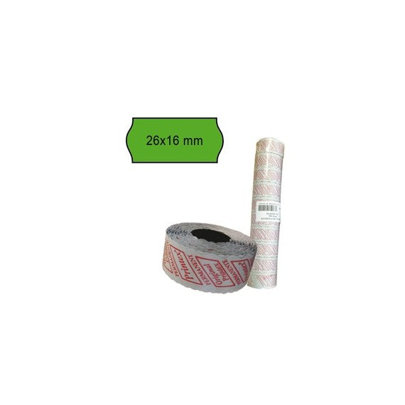 Rotolo da 1000 etichette a onda per Printex Smart 16/2616 e Z Maxi 6/2616 - 26x16 mm - adesivo permanente - rosso - Prin